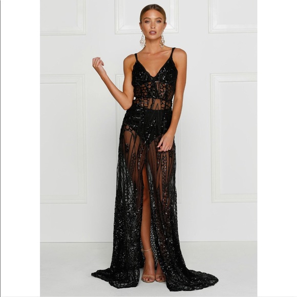 alamour Dresses & Skirts - Alamour sheer sequin evening gown. Brand new